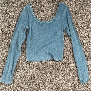 Wild Fable Blue faded  Ribbed Long Sleeve